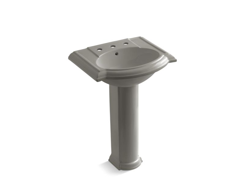 KOHLER 2286-8 Devonshire 24" pedestal bathroom sink with 8" widespread faucet holes