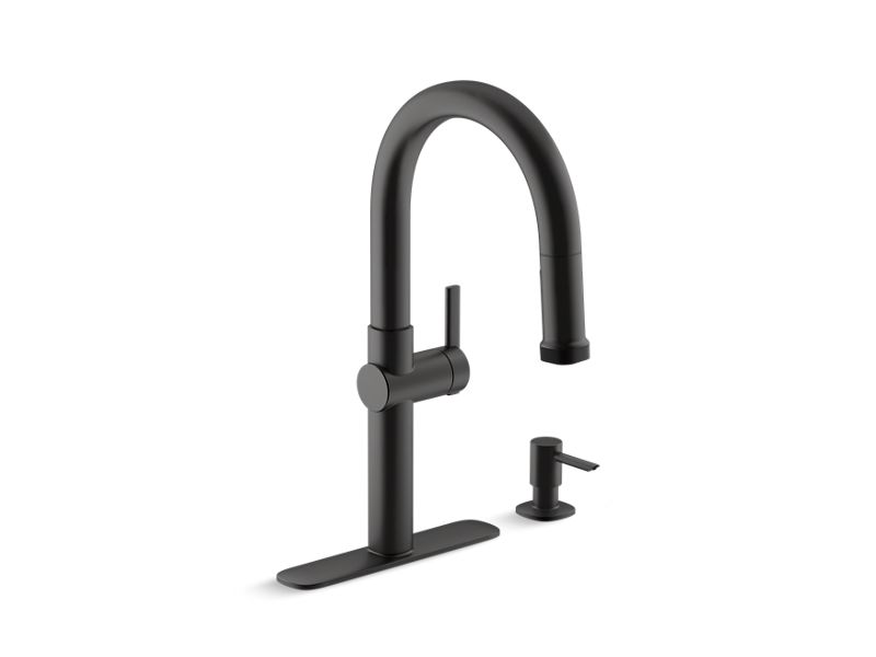 KOHLER K-R22153-SD Rune Pull-down kitchen faucet with soap/lotion dispenser