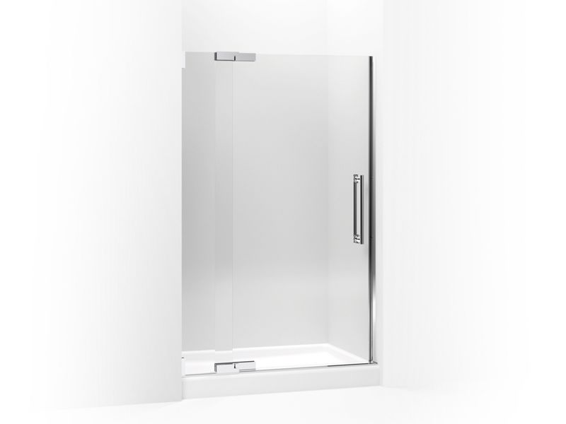 KOHLER 705716-L-SHP Purist Pivot Shower Door, 72-1/4" H X 45-1/4 - 47-3/4" W, With 1/2" Thick Crystal Clear Glass in Bright Polished Silver