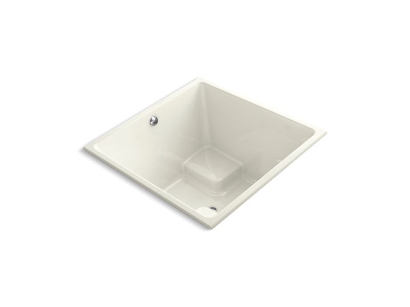 KOHLER 1968-W1-96 Underscore Cube 48" X 48" Cube Drop-In Bath With Bask(R) Heated Surface And Center Drain in Biscuit