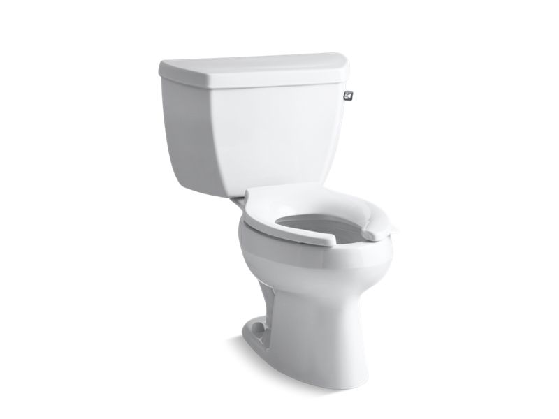 KOHLER 3531-RA-0 Wellworth Classic Classic Two-Piece Elongated 1.0 Gpf Toilet With Pressure Lite(R) Flush Technology And Right-Hand Trip Lever, Less Seat in White