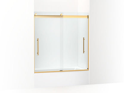 KOHLER K-706853-8L-2MB Elmbrook Frameless sliding bath door, 61-9/16" H x 54-5/8 - 59-5/8" W, with 5/16" thick Crystal Clear glass