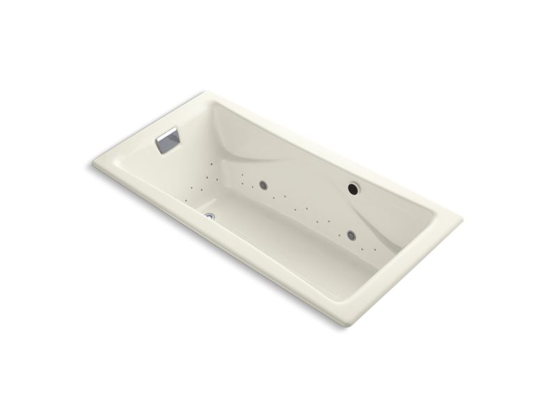 KOHLER K-865-GCCP-96 Tea-for-Two 72" x 36" drop-in BubbleMassage air bath with Polished Chrome airjet finish and chromatherapy lights