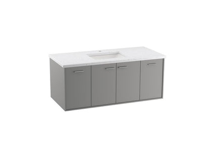 KOHLER K-CM99544-BD1 Jute 48" wall-hung bathroom vanity cabinet with sink and quartz top