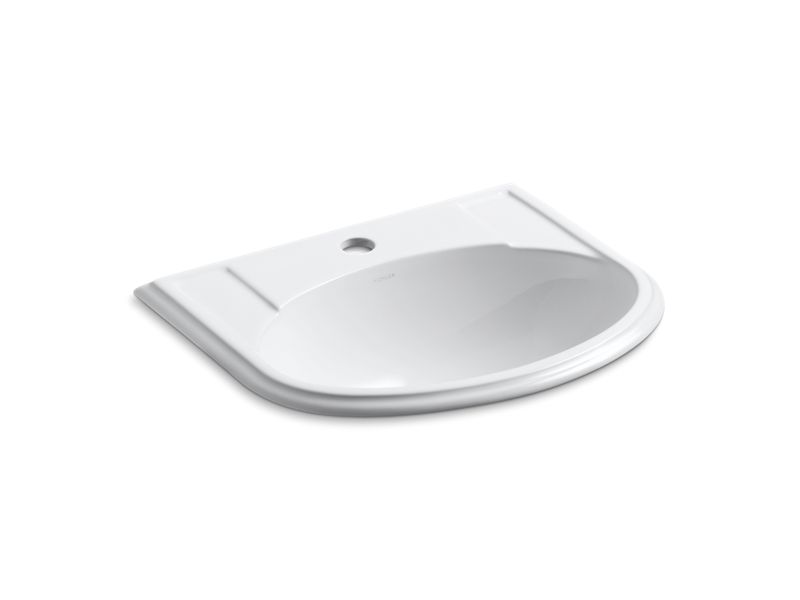 KOHLER K-2279-1-0 Devonshire Drop-in bathroom sink with single faucet hole