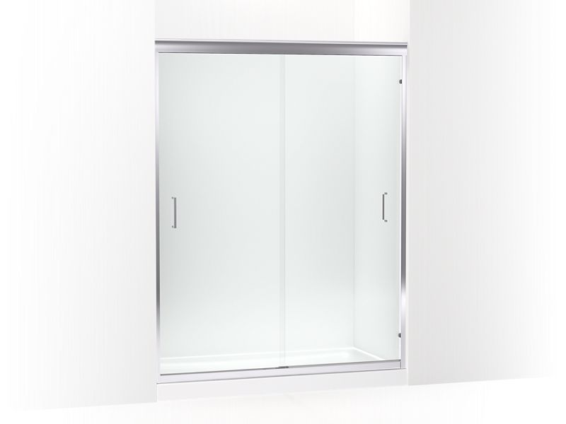 KOHLER K-702220-6L Fluence 54-5/8" - 59-5/8" W x 75-23/32" H sliding shower door with 1/4" thick Crystal Clear glass
