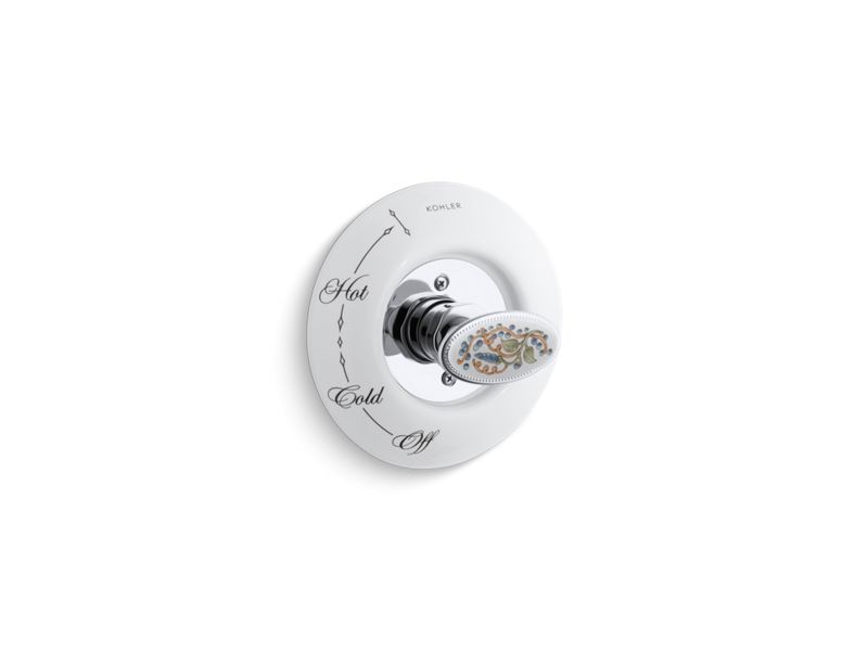 KOHLER K-262-FL English Trellis Antique Ceramic dial plate and handle inset