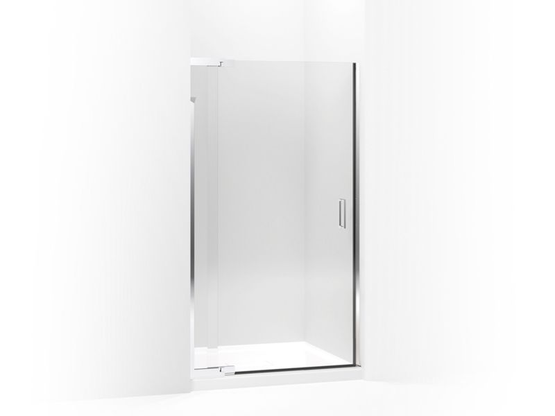 KOHLER 702013-L-SH Purist Pivot Shower Door, 72" H X 39 - 42" W, With 1/4" Thick Crystal Clear Glass in Bright Silver