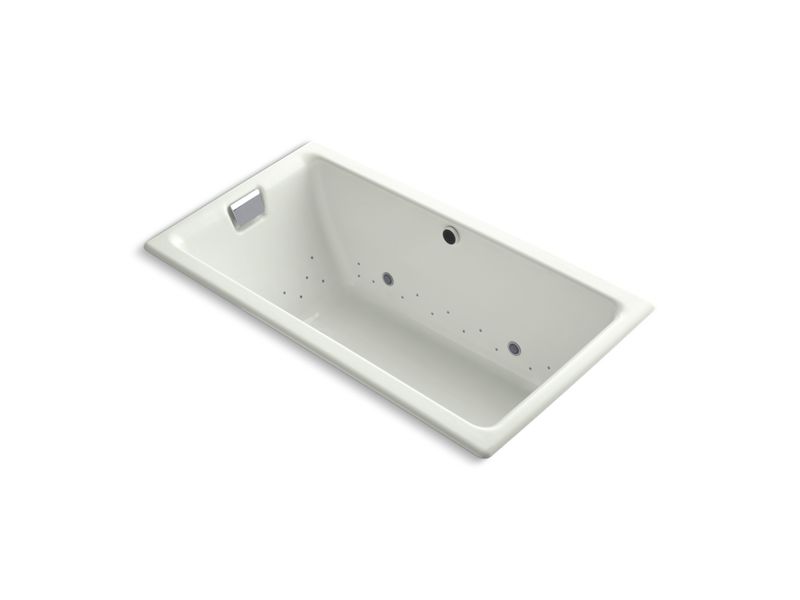 KOHLER K-856-GCCP-NY Tea-for-Two 66" x 36" drop-in BubbleMassage air bath with Polished Chrome airjet finish and chromatherapy lights