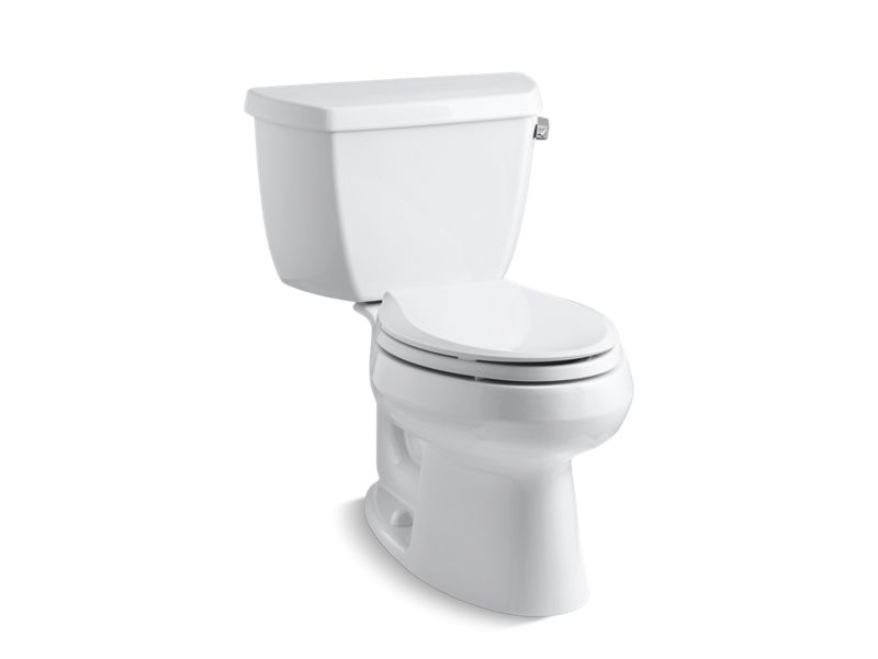 KOHLER 3575-RA-0 Wellworth Classic Two-Piece Elongated 1.28 Gpf Toilet With Right-Hand Trip Lever in White