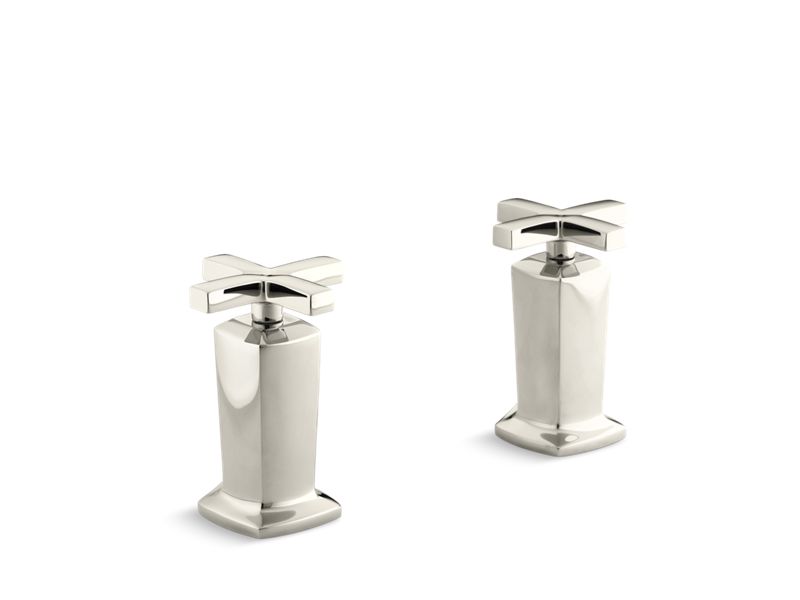 KOHLER T16248-3-SN Margaux Valve Trim With Cross Handles For Deck-Mount High-Flow Bath Valve, Requires Valve in Vibrant Polished Nickel