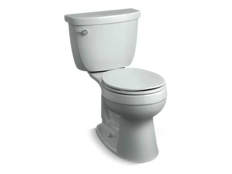 KOHLER 3887-U-95 Cimarron Comfort Height Two-Piece Round-Front 1.28 Gpf Chair Height Toilet With Insulated Tank in Ice Grey