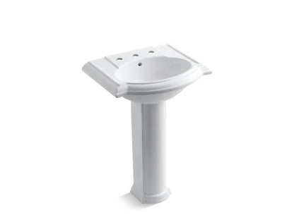 KOHLER 2286-8 Devonshire 24" pedestal bathroom sink with 8" widespread faucet holes