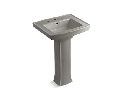 KOHLER 2359-8 Archer Pedestal bathroom sink with 8" widespread faucet holes