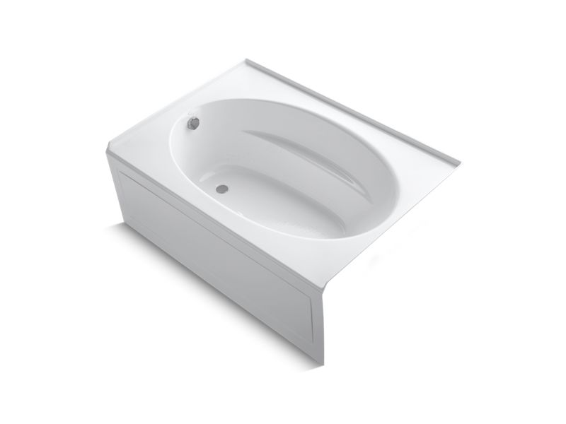 KOHLER K-1112-GLA-0 Windward 60" x 42" alcove BubbleMassage(TM) Air Bath with integral apron and left-hand drain