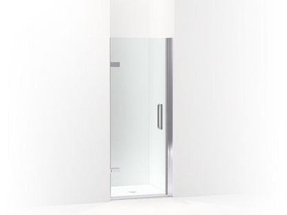 KOHLER 27576-10L-SHP Composed 27-5/8"?Çô28-3/8" W X 71-1/2" H Frameless Pivot Shower Door With 3/8" Crystal Clear Glass And Back-To-Back Vertical Door Pulls in Bright Polished Silver