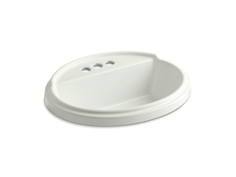 KOHLER K-2992-4-NY Tresham Oval Drop-in bathroom sink with 4" centerset faucet holes