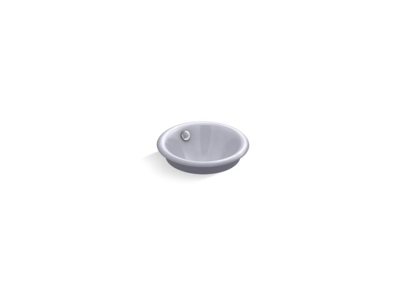 KOHLER 20211-LG-GRL Iron Plains Round Drop-In/Undermount Vessel Bathroom Sink With Lavender Grey Painted Underside in Lavender Grey