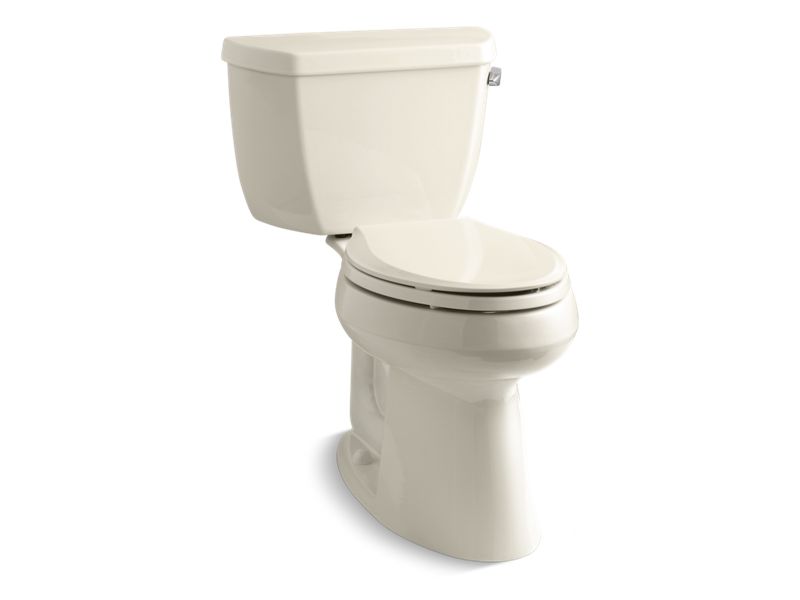KOHLER 3713-RA-47 Highline Classic Comfort Height Two-Piece Elongated 1.28 Gpf Chair Height Toilet With Right-Hand Trip Lever And 10" Rough-In in Almond