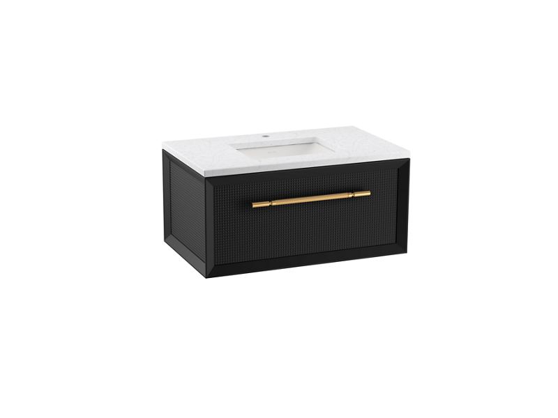 KOHLER K-CM33562-BD1 Enivo 36" wall-hung bathroom vanity cabinet with sink and quartz top