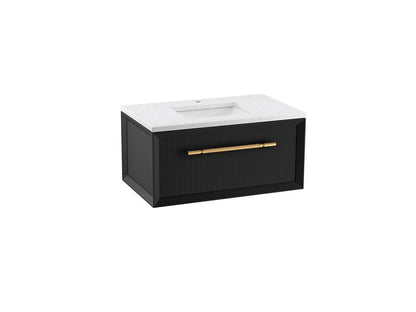KOHLER K-CM33562-BD1 Enivo 36" wall-hung bathroom vanity cabinet with sink and quartz top