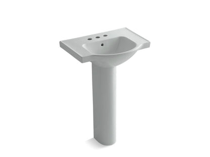 KOHLER 5266-4 Veer 24" pedestal bathroom sink with 4" centerset faucet holes