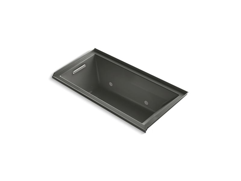 KOHLER K-1167-GVCLW-58 Underscore Rectangle 60" x 30" alcove VibrAcoustic + BubbleMassage(TM) Air Bath with Bask(TM) heated surface, chromatherapy and left hand drain
