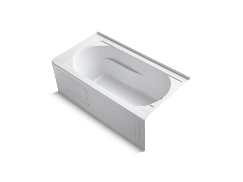 KOHLER K-1184-RAW Devonshire 60" x 32" alcove bath with Bask heated surface, integral apron and right-hand drain
