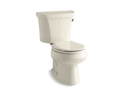 KOHLER 3977-RA-47 Wellworth Two-Piece Round-Front 1.6 Gpf Toilet With Tank Cover Locks in Almond