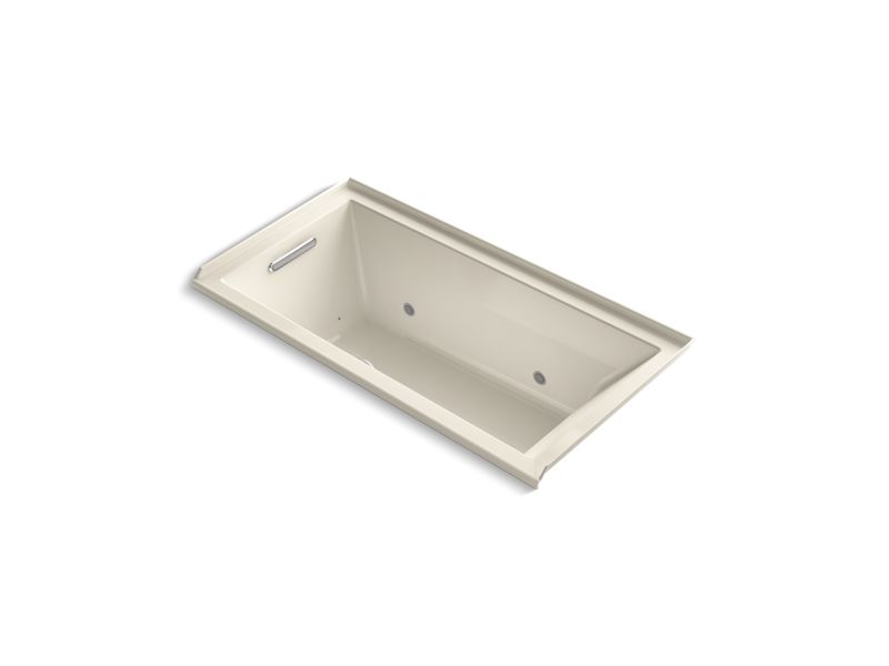 KOHLER K-1167-GCRLW-47 Underscore Rectangle 60" x 30" alcove BubbleMassage(TM) Air Bath with Bask heated surface, chromatherapy and left-hand drain