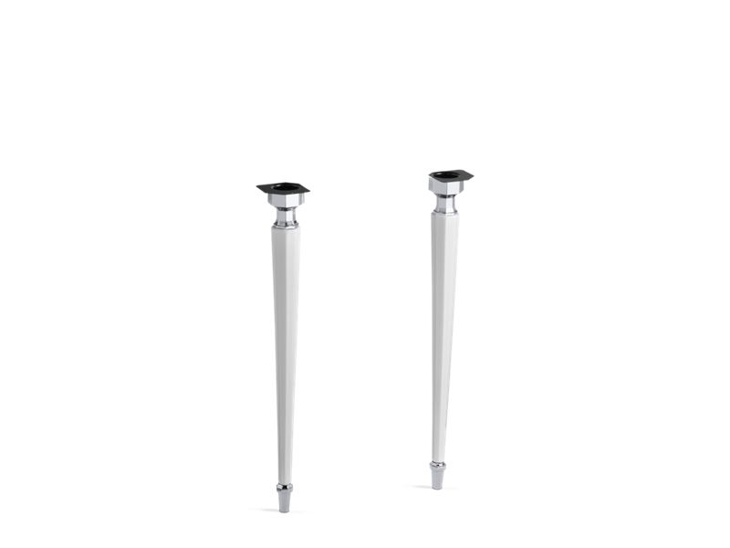 KOHLER 2317-CP-0 Kathryn Octagonal Fireclay/Polished Chrome Tapered Brass Table Legs in White