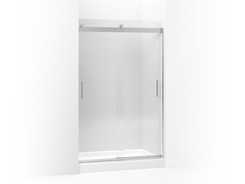 KOHLER K-706010-L Levity Sliding shower door, 74" H x 44-5/8 - 47-5/8" W, with 3/8" thick Crystal Clear glass and blade handles