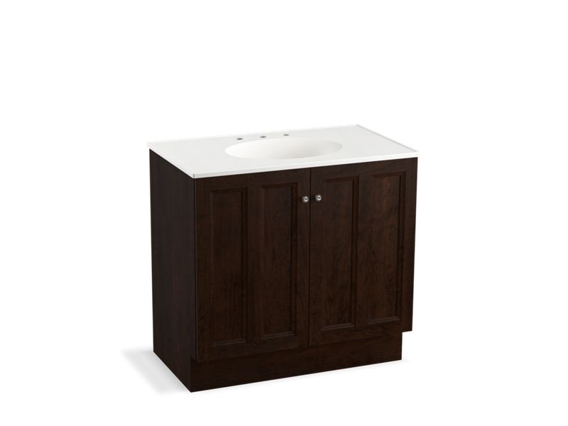 KOHLER K-99518-TK-1WB Damask 36" bathroom vanity cabinet with toe kick and 2 doors