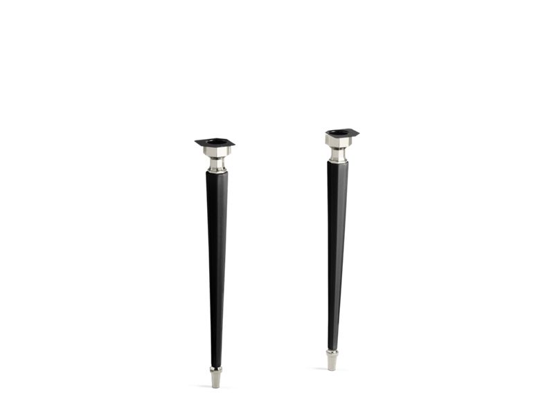 KOHLER 2317-SN-7 Kathryn Octagonal Fireclay/Polished Nickel Tapered Brass Table Legs in Black