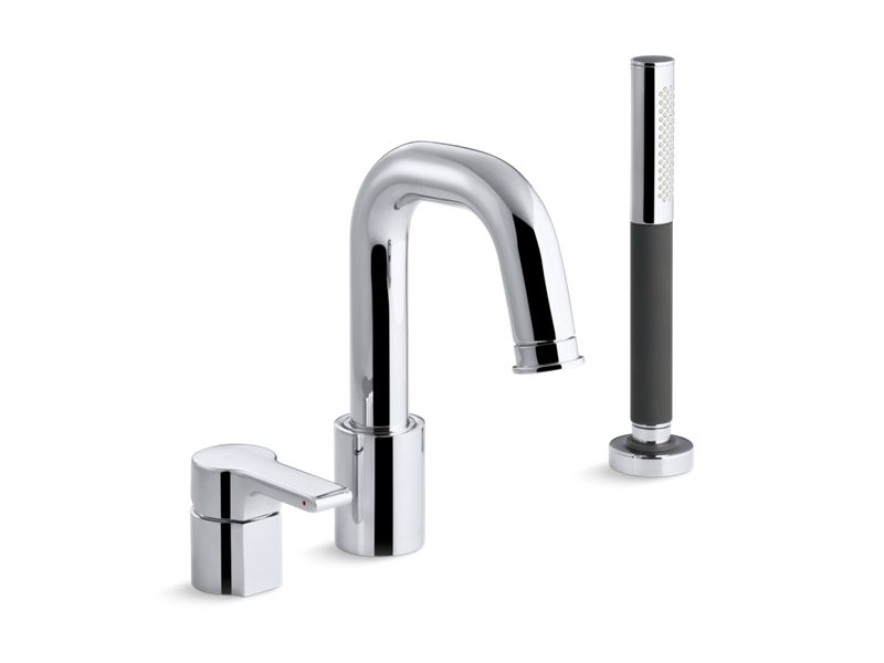 KOHLER 10873-4-CP Singulier Deck-Mount Bath Filler With Handshower in Polished Chrome