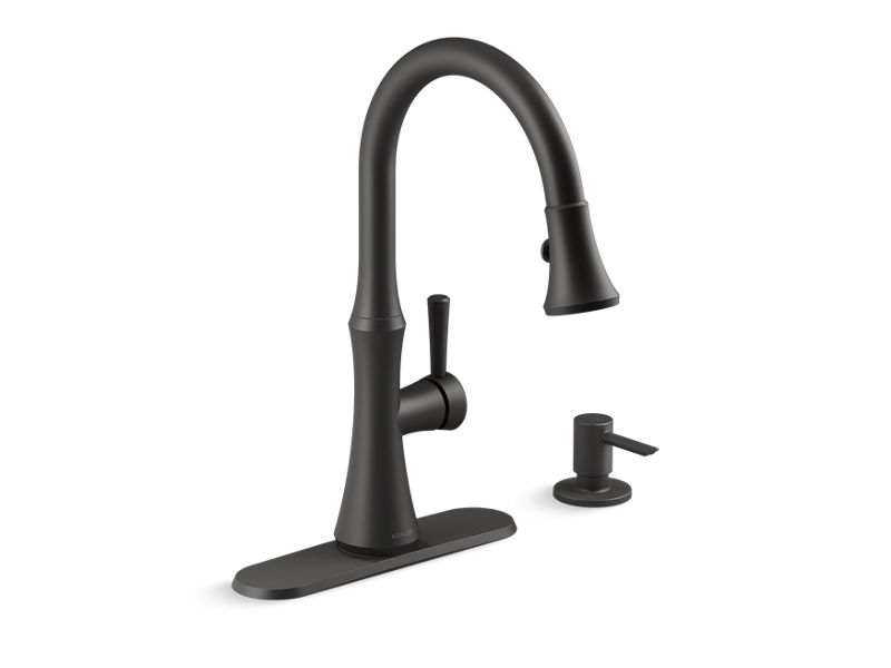 KOHLER K-R28706-SD Kaori Pull-down kitchen sink faucet with soap/lotion dispenser