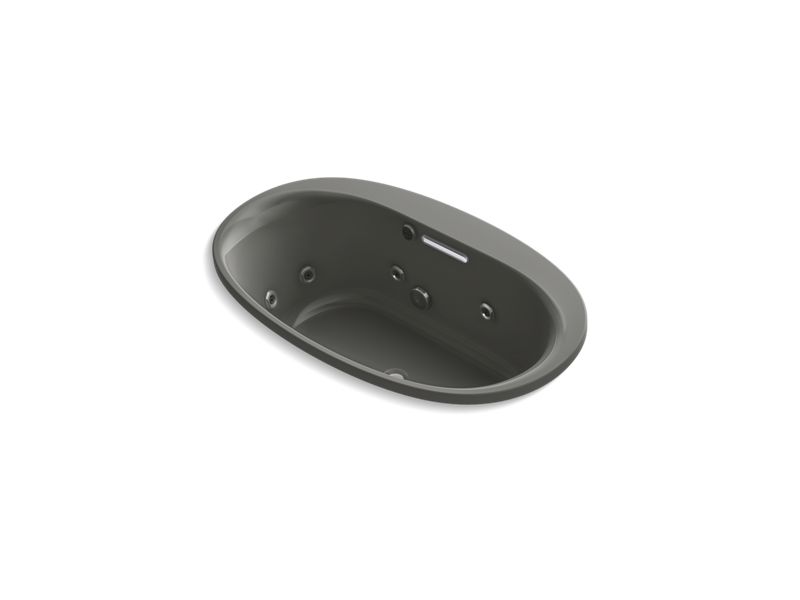 KOHLER K-5714-H2-58 Underscore Oval 60" x 36" drop-in whirlpool with heater without jet trim