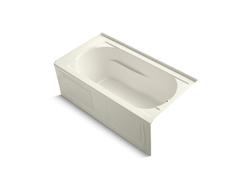 KOHLER K-1357-GRAW-96 Devonshire 60" x 32" alcove BubbleMassage(TM) Air Bath with Bask heated surface integral apron, integral flange, right-hand drain