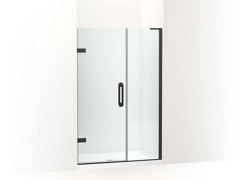 KOHLER 27605-10L-BL Components 45-1/4"?Çô46" W X 71-1/2" H Frameless Pivot Shower Door With 3/8" Crystal Clear Glass And Back-To-Back Vertical Door Pulls in Matte Black