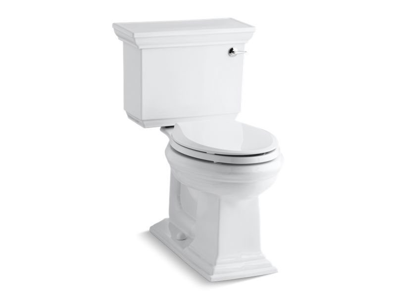 KOHLER 3817-RA-0 Memoirs Stately Comfort Height Two-Piece Elongated 1.28 Gpf Chair Height Toilet With Right-Hand Trip Lever in White