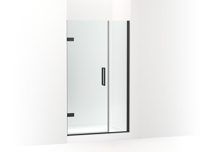 KOHLER 27600-10L-BL Composed 39-5/8"?Çô40-3/8"W X 71-1/2"H Frameless Pivot Shower Door With 3/8" Crystal Clear Glass And Back-To-Back Vertical Door Pulls in Matte Black