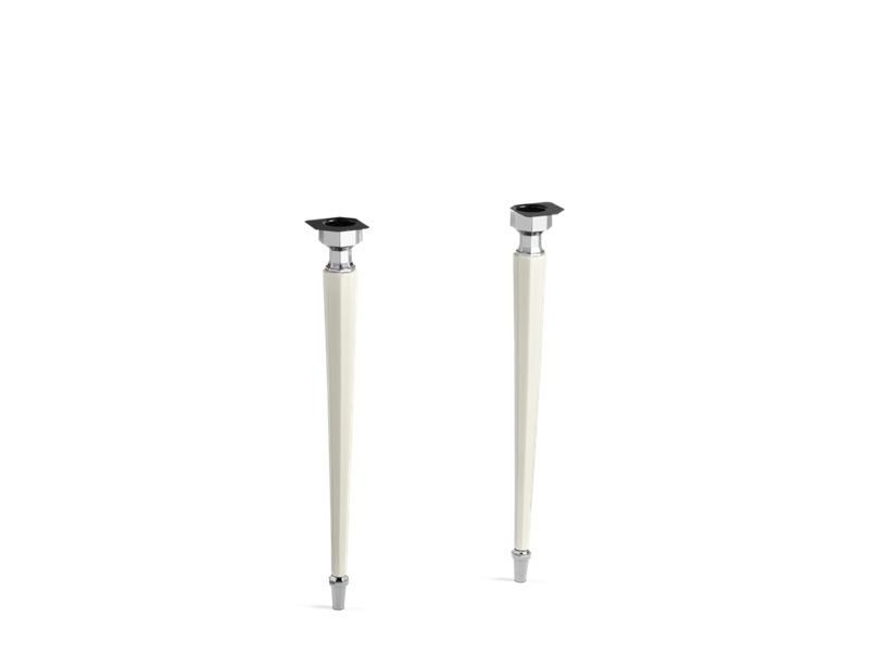 KOHLER 2317-CP-96 Kathryn Octagonal Fireclay/Polished Chrome Tapered Brass Table Legs in Biscuit