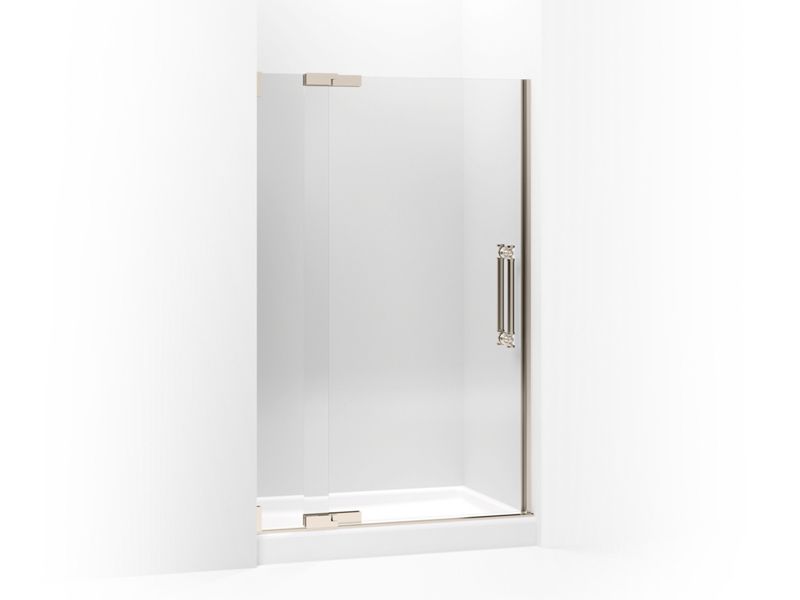 KOHLER 705710-L-ABV Pinstripe Pivot Shower Door, 72-1/4" H X 45-1/4 - 47-3/4" W, With 3/8" Thick Crystal Clear Glass in Anodized Brushed Bronze