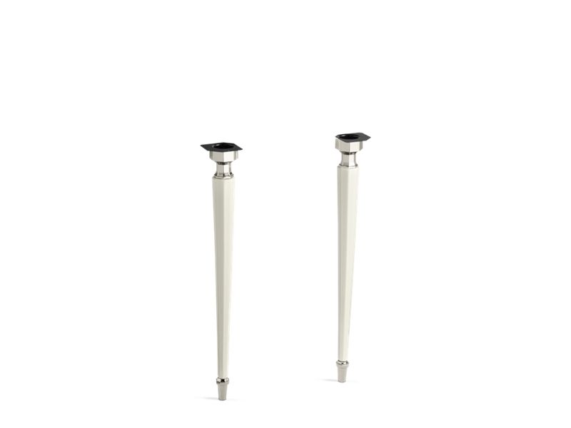 KOHLER 2317-SN-96 Kathryn Octagonal Fireclay/Polished Nickel Tapered Brass Table Legs in Biscuit