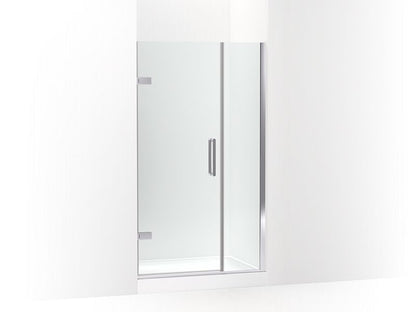 KOHLER 27600-10L-SHP Composed 39-5/8"?Çô40-3/8"W X 71-1/2"H Frameless Pivot Shower Door With 3/8" Crystal Clear Glass And Back-To-Back Vertical Door Pulls in Bright Polished Silver