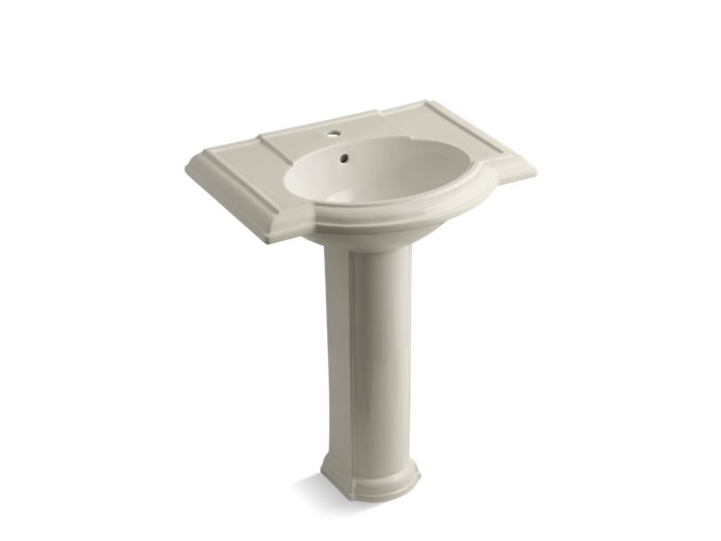 KOHLER 2294-1-G9 Devonshire 27" Pedestal Bathroom Sink With Single Faucet Hole in Sandbar