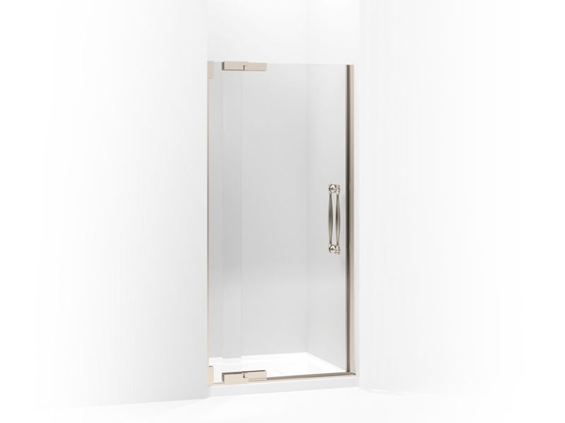 KOHLER 705738-L-ABV Finial Pivot Shower Door, 72-1/4" H X 36-1/4 - 38-3/4" W, With 1/2" Thick Crystal Clear Glass in Anodized Brushed Bronze