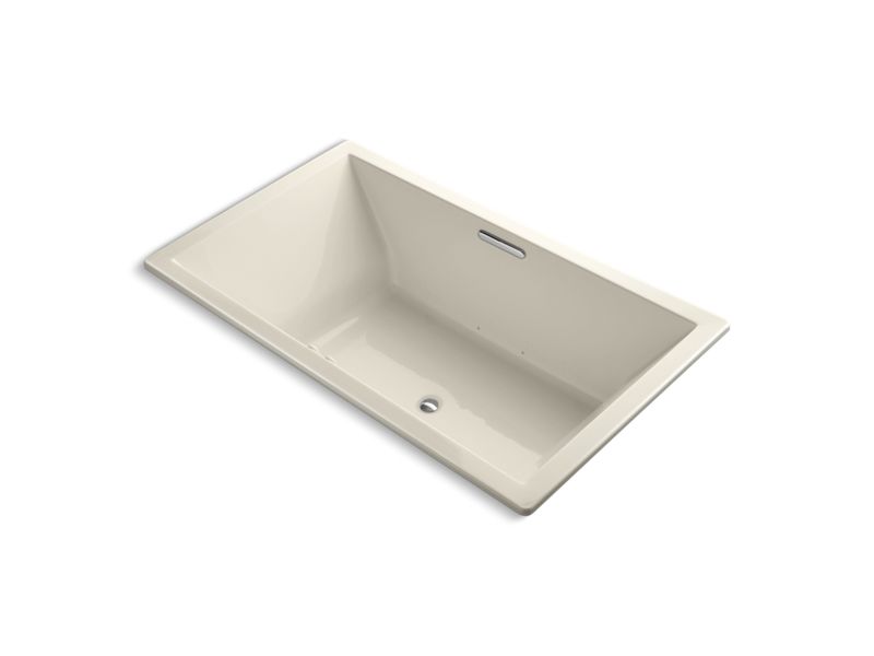 KOHLER K-1174-GW-47 Underscore Rectangle 72" x 42" drop-in BubbleMassage(TM) Air Bath with Bask heated surface and center drain