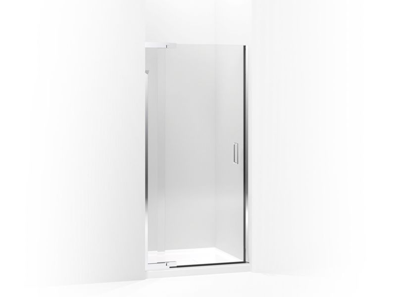 KOHLER 702010-L-SH Purist Pivot Shower Door, 72" H X 30 - 33" W, With 1/4" Thick Crystal Clear Glass in Bright Silver