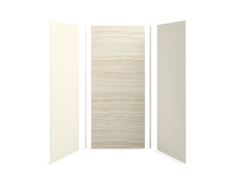 KOHLER 97612-896 Choreograph 42" X 36" X 96" Shower Wall Kit in Veincut Biscuit with Biscuit accents